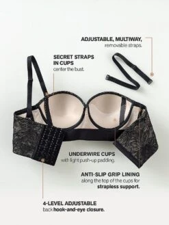 Firm Compression Strapless Lace Longline Bra -Sexy Underwear Shop 1121399654A2 OF DET