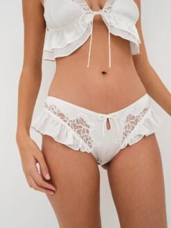 Butterfly Lace Ruffle Cheeky Panty 25 Butterfly Lace Ruffle Cheeky Panty -Sexy Underwear Shop 1121871192D0 OM S