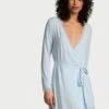Victoria's Secret Modal Soft Lace-Trim Wrap Robe 1 Victoria's Secret Modal Soft Lace-Trim Wrap Robe -Sexy Underwear Shop 1123702212M7 OM F