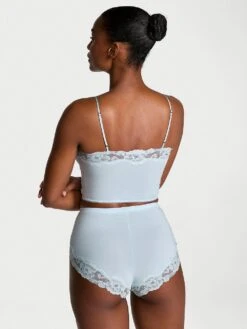 Victoria's Secret Modal Soft & Lace Trim Straight-Neck Cami Set -Sexy Underwear Shop 1123702412M7 OM B