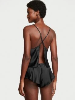 Victoria's Secret Satin Open-Back Cami & Shorts Set -Sexy Underwear Shop 1123704654A2 OM B