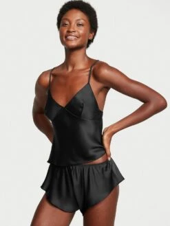 Victoria's Secret Satin Open-Back Cami & Shorts Set -Sexy Underwear Shop 1123704654A2 OM F