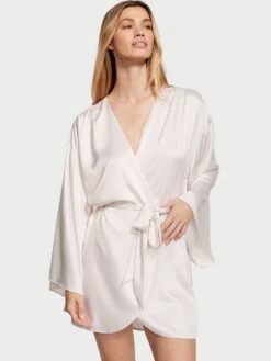 Victoria's Secret Short Satin Robe -Sexy Underwear Shop 1123704968UY OM F
