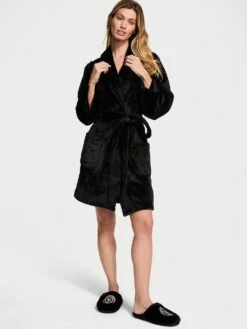 Victoria's Secret Short Cozy Robe -Sexy Underwear Shop 112387316AZK OM S