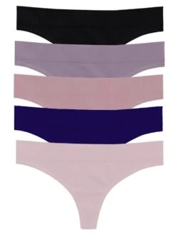 5-Pack Regular Rise Thong Panties -Sexy Underwear Shop 1124215651Z3 OM F