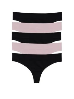 5-Pack Regular Rise Thong Panties -Sexy Underwear Shop 1124215652Z5 OF F