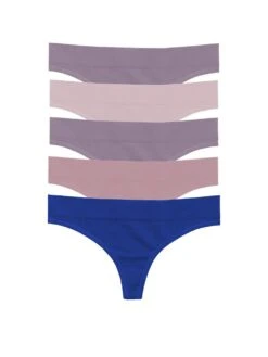 5-Pack Regular Rise Thong Panties -Sexy Underwear Shop 1124215652Z7 OM F
