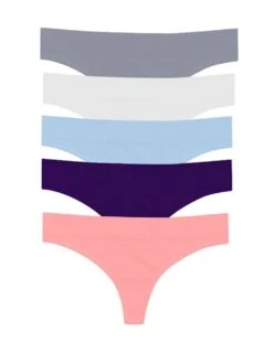 5-Pack Regular Rise Thong Panties -Sexy Underwear Shop 1124215653Z1 OM F