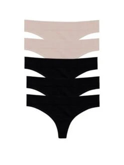 5-Pack Regular Rise Thong Panties -Sexy Underwear Shop 1124215653Z2 OF DET
