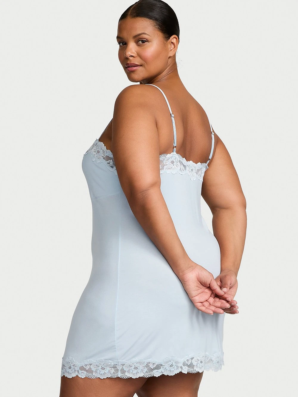 Victoria's Secret Modal Soft & Lace Trim Straight-Neck Slip Dress 4 Victoria's Secret Modal Soft & Lace Trim Straight-Neck Slip Dress - Image 2