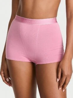 Logo Cotton High-Waist Boyshort Panty