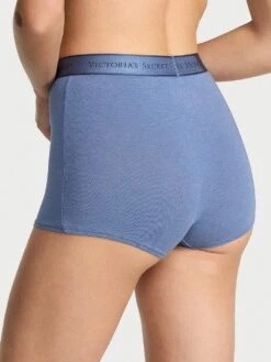 Logo Cotton High-Waist Boyshort Panty -Sexy Underwear Shop 112463431J3W OM B