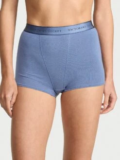 Logo Cotton High-Waist Boyshort Panty -Sexy Underwear Shop 112463431J3W OM F