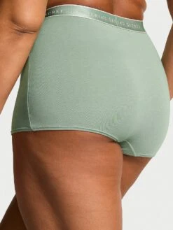 Logo Cotton High-Waist Boyshort Panty -Sexy Underwear Shop 1124634346K1 OM B