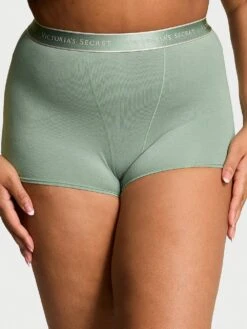 Logo Cotton High-Waist Boyshort Panty -Sexy Underwear Shop 1124634346K1 OM F