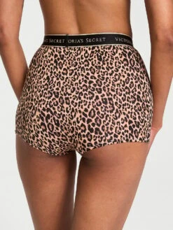 Logo Cotton High-Waist Boyshort Panty -Sexy Underwear Shop 112463437BHK OM B