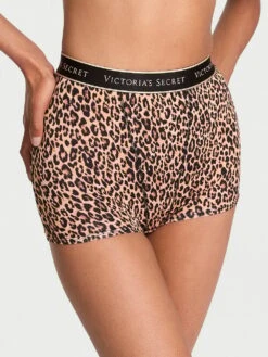 Logo Cotton High-Waist Boyshort Panty -Sexy Underwear Shop 112463437BHK OM F