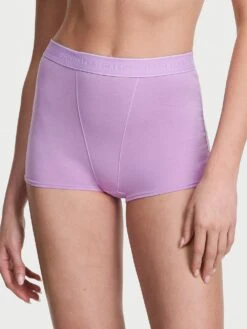 Logo Cotton High-Waist Boyshort Panty -Sexy Underwear Shop 1124634404P5 OM F