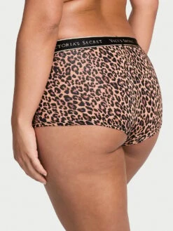 Logo Rib Cotton Boyshort Panty -Sexy Underwear Shop 112463467BHK OM B