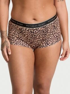 Logo Rib Cotton Boyshort Panty -Sexy Underwear Shop 112463467BHK OM F