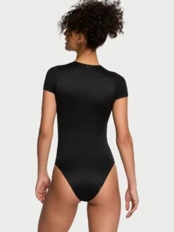 Victoria's Secret Bodywear By Victoria With FeatherSoft™ Innovation Short-Sleeve Bodysuit -Sexy Underwear Shop 1124780254A2 OM B