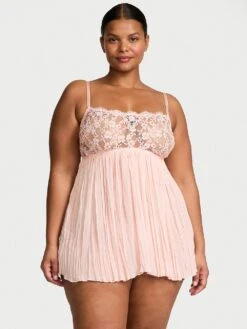 Dare To Dream Lace Pleated Babydoll Set
