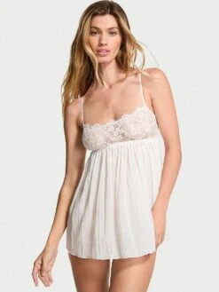 Dare To Dream Lace Pleated Babydoll Set -Sexy Underwear Shop 1124936734Y5 OM F