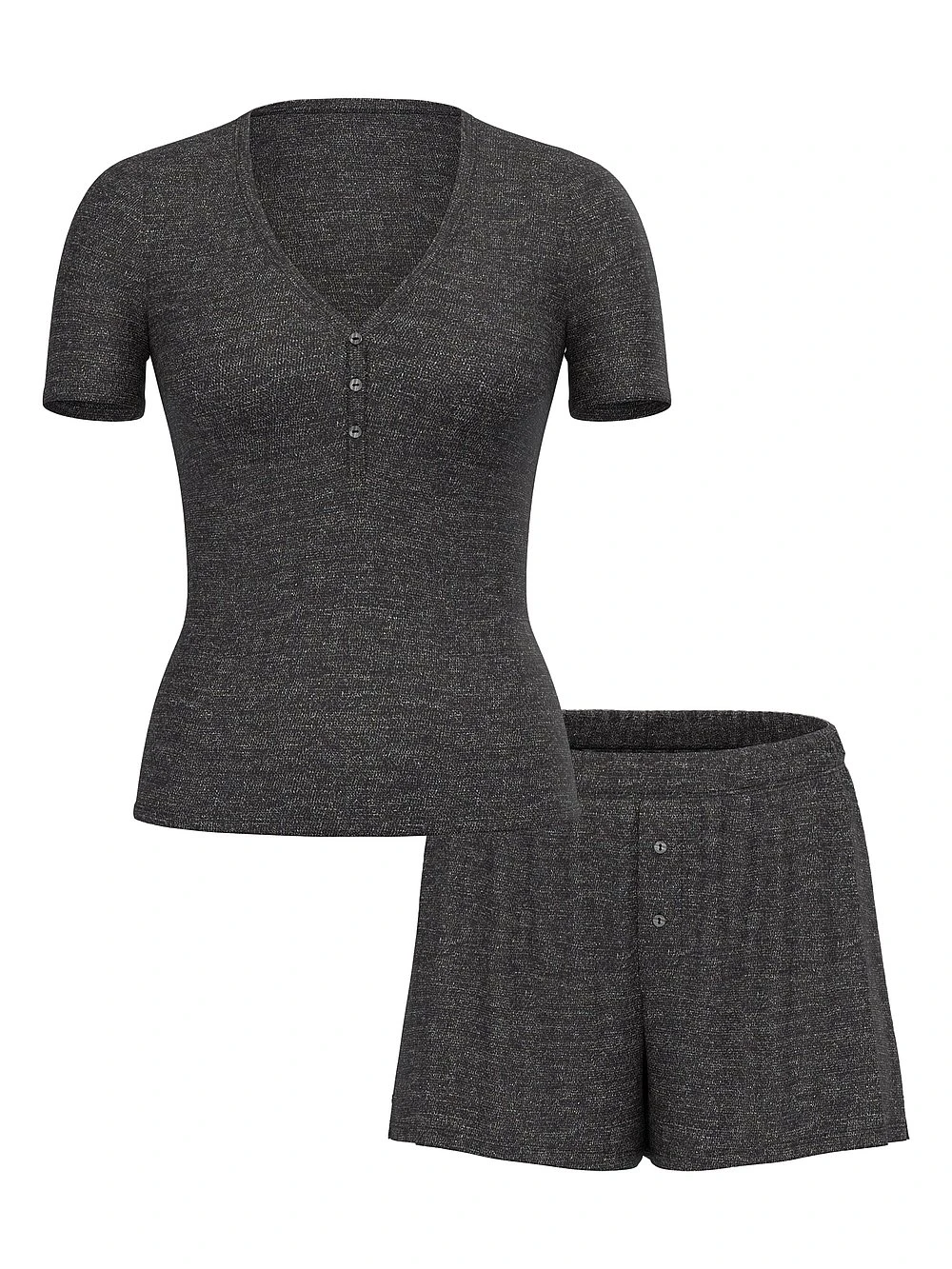 Victoria's Secret Ribbed Modal Short-Sleeve Henley & Boxer Shorts Set 5 Victoria's Secret Ribbed Modal Short-Sleeve Henley & Boxer Shorts Set - Image 3