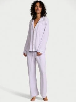 Victoria's Secret Modal Soft Eyelet Long Pajama Set 39 Victoria's Secret Modal Soft Eyelet Long Pajama Set -Sexy Underwear Shop 112507204NQZ OM F