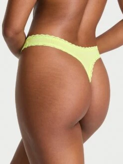 Cotton Lace-Waist Thong -Sexy Underwear Shop 112514542HLE OM B