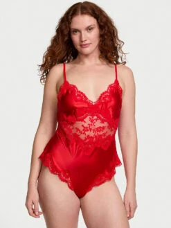 Dare To Dream Lace & Satin Cheeky Teddy -Sexy Underwear Shop 1125341292Q4 OM F