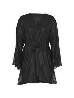 Satin & Lace Trim Robe -Sexy Underwear Shop 1125354554A2 OF F
