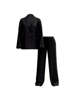 Victoria's Secret Luxe Satin Double-Breasted Long Pajama Set -Sexy Underwear Shop 1125373154A2 OF F DGA