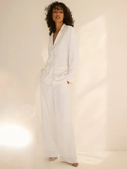 Victoria's Secret Luxe Satin Double-Breasted Long Pajama Set -Sexy Underwear Shop 112537316BRQ OM S