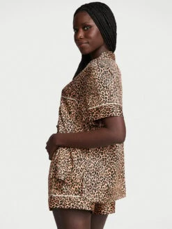 Victoria's Secret Satin Short Pajama Set -Sexy Underwear Shop 112539237BHK OM B