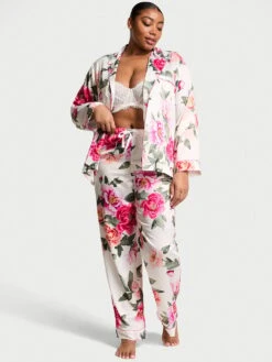 Victoria's Secret Butterfly Satin Long Pajama Set -Sexy Underwear Shop 1125414174BV OM F