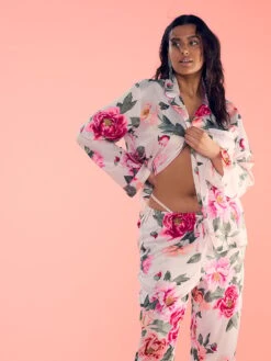 Victoria's Secret Butterfly Satin Long Pajama Set -Sexy Underwear Shop 1125414174BV OM S