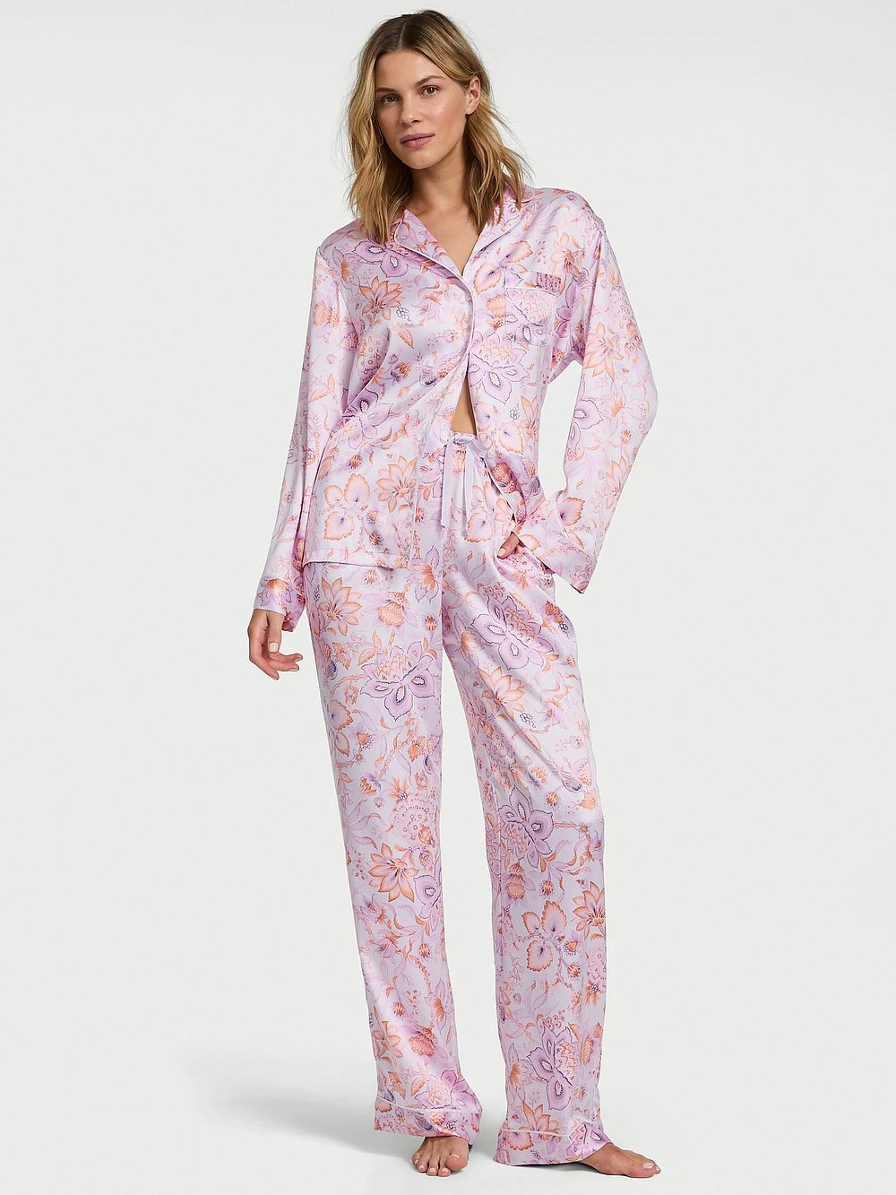 Victoria's Secret Glazed Satin Ombré Long Pajama Set 15 Victoria's Secret Glazed Satin Ombré Long Pajama Set - Image 13