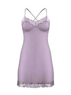 Victoria's Secret Ribbed Modal & Lace Cross-Back Slip Dress -Sexy Underwear Shop 1125442300P5 OF F