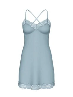 Victoria's Secret Ribbed Modal & Lace Cross-Back Slip Dress -Sexy Underwear Shop 1125442302M9 OF F DGA