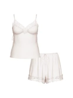 Victoria's Secret Ribbed Modal & Lace Cami Shorts Set -Sexy Underwear Shop 1125442434Y5 OF F DGA