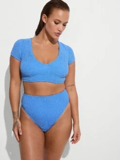 Crinkle High-Waist Full-Coverage Bikini Bottom -Sexy Underwear Shop 112584742FB2 OM B