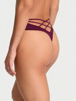 Smooth High-Waist Strappy-Back Thong Panty -Sexy Underwear Shop 1125888028P7 OM B