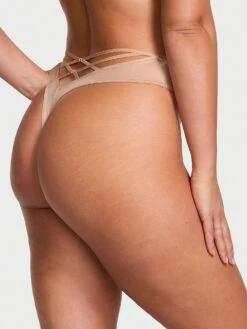 Smooth High-Waist Strappy-Back Thong Panty -Sexy Underwear Shop 1125888065H8 OM B