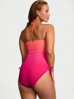 Essential Strapless Ruched One-Piece Swimsuit -Sexy Underwear Shop 1125893374QH OM B
