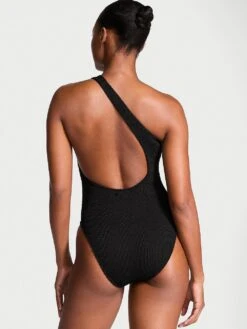 Crinkle One-Shoulder One-Piece Swimsuit -Sexy Underwear Shop 112589922ZUO OM B