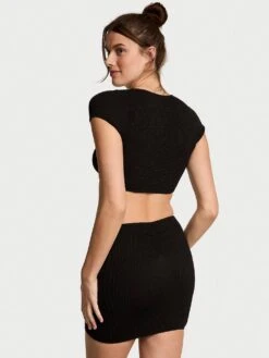 Crinkle Swim Cover-Up Skirt -Sexy Underwear Shop 112589932ZUO OM B