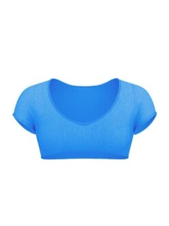 Crinkle Short-Sleeve Bikini Top -Sexy Underwear Shop 112593032FB2 OF F