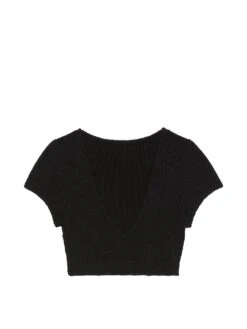 Crinkle Short-Sleeve Bikini Top -Sexy Underwear Shop 112593032ZUO OF F