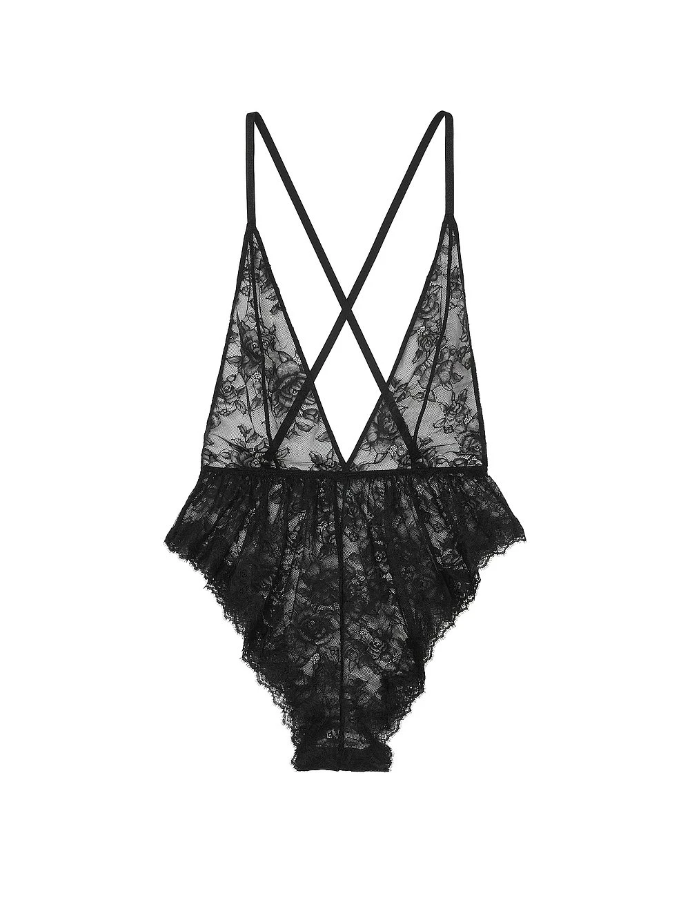 Victoria's Secret Rose Lace Plunge Flutter Romper 4 Victoria's Secret Rose Lace Plunge Flutter Romper - Image 2